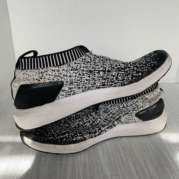 Adidas Rapida Run Black/White Laceless Knit Athletic Sneakers Size 7 - Picture 10 of 11